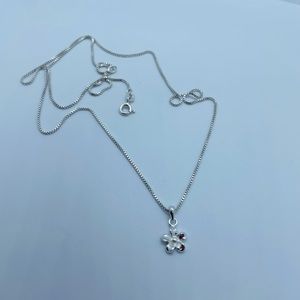 Sterling silver small plumeria necklace
